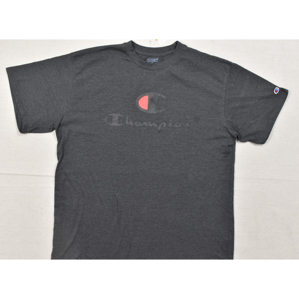 Champion Men's 2XL T-Shirt Charcoal Gray Graphic Logo Short Sleeve NEW